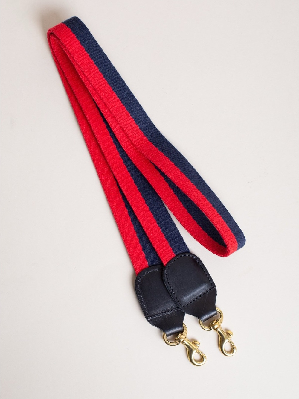 Clare V Signature Bag Strap Red Navy Webbing Shoulder Crossbody 22 Gold Hardware